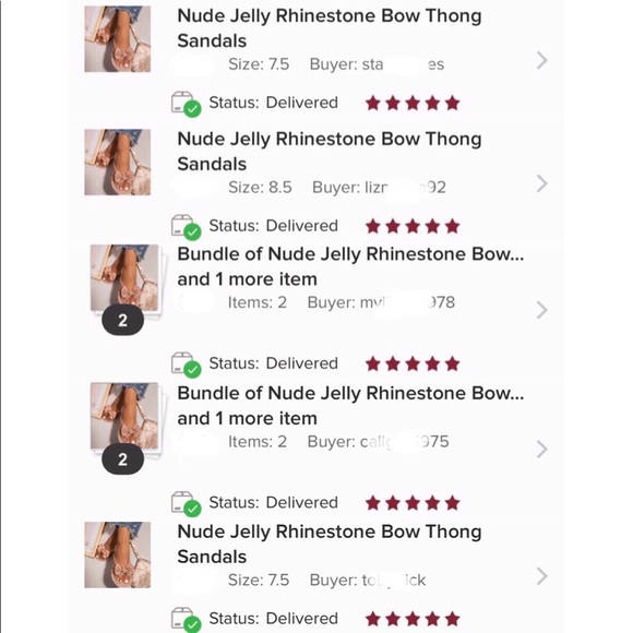 Nude Jelly Rhinestone Bow Thong Sandals - Picture 6 of 7